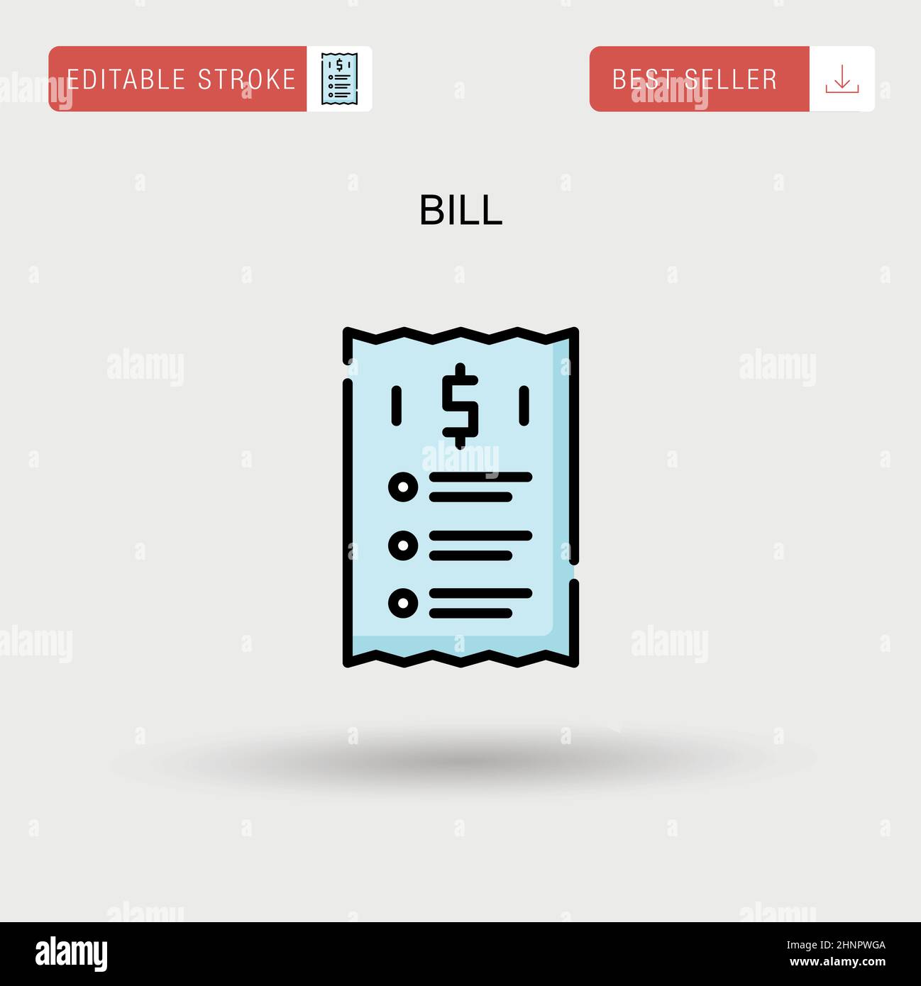 Icône de vecteur simple Bill. Illustration de Vecteur