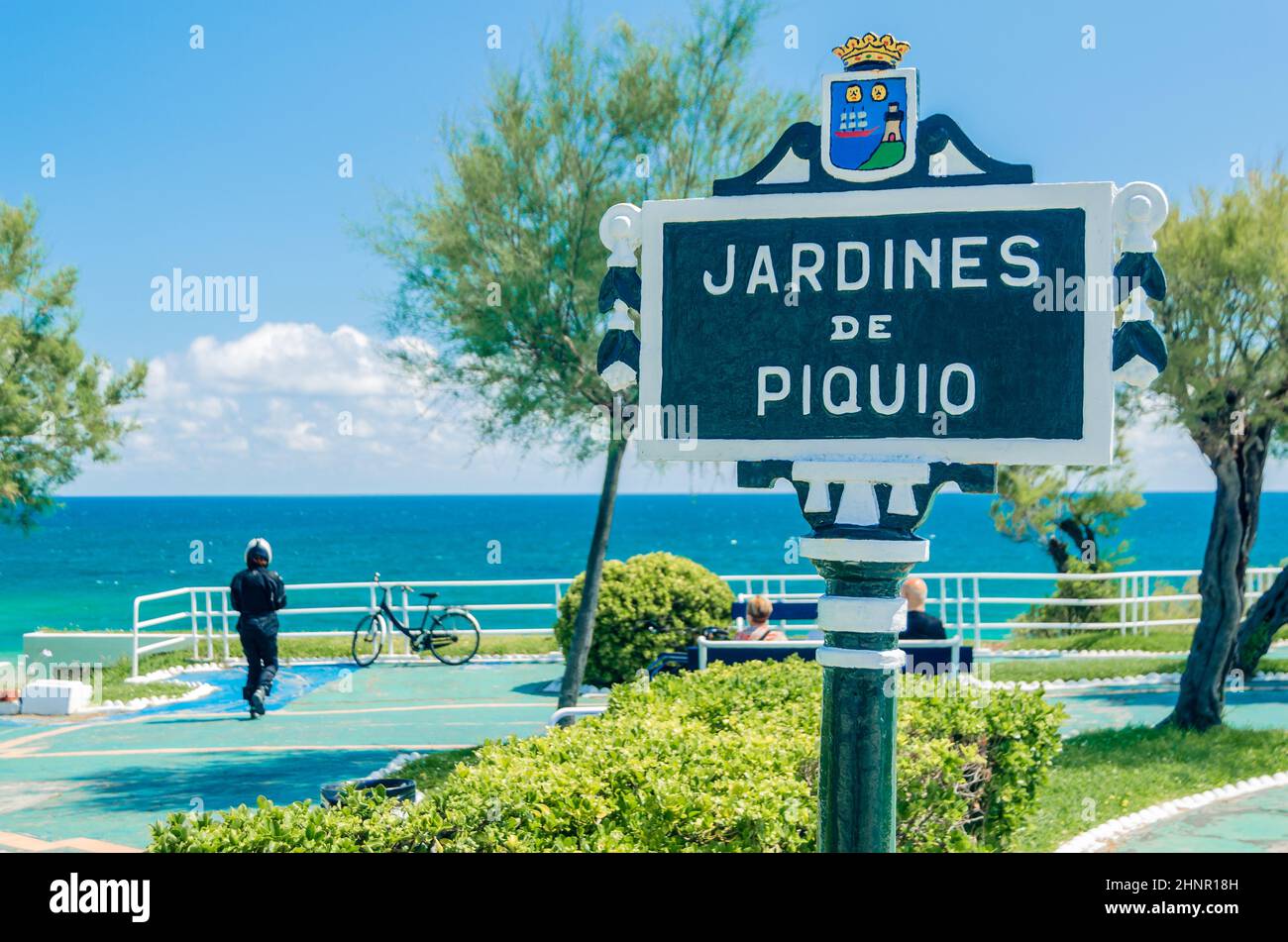 SANTANDER, ESPAGNE - 9 JUILLET 2021: Jardin Piquio, un parc à Santander, Espagne, à côté de la plage de Sardinero Banque D'Images