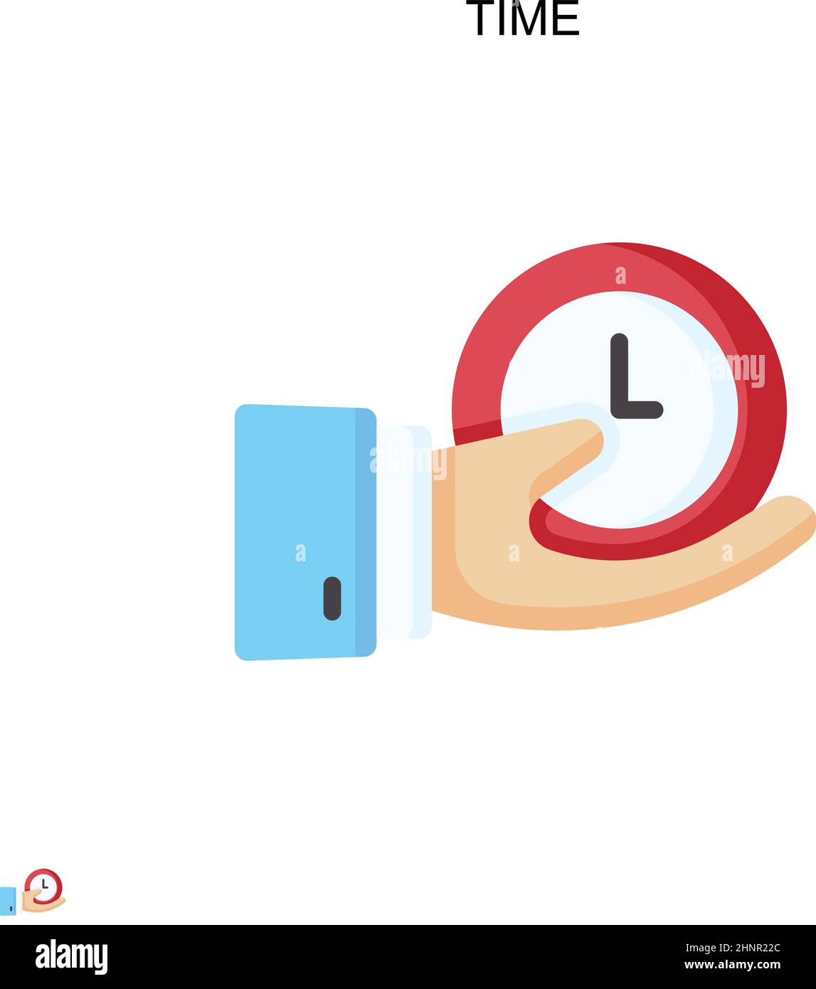 Icône vecteur simple temps.Modèle de conception de symbole d'illustration pour élément d'interface utilisateur Web mobile. Illustration de Vecteur
