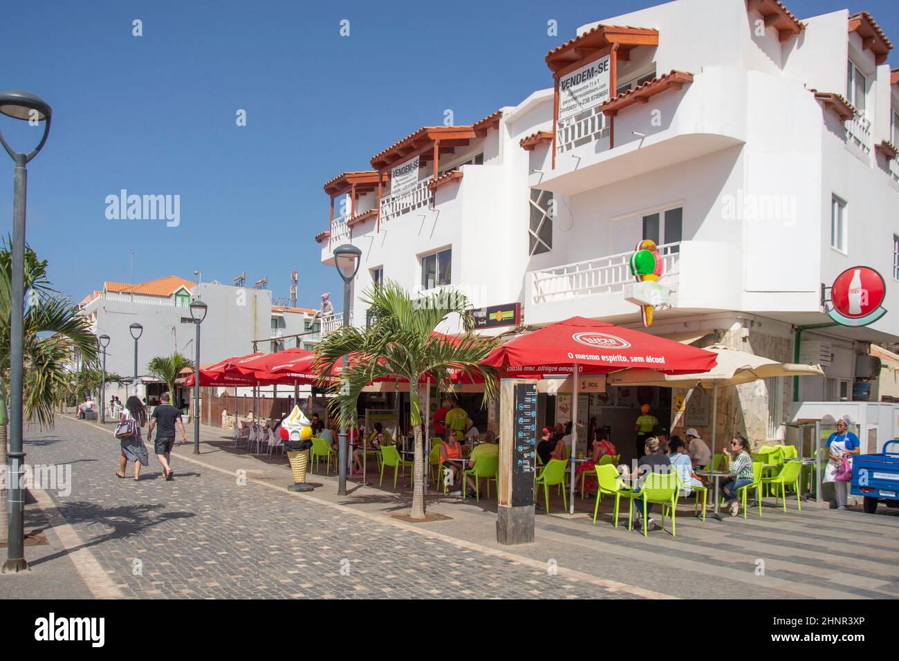 Gelateria Giramondo, Rua 1 de Junho, Santa Maria, Sal, República de Cabo (Cap-Vert) Banque D'Images