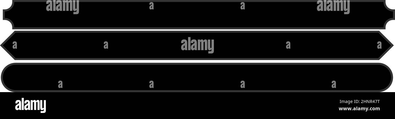 Enseigne, bannière, élément de forme de la plaque. Plaque rectangulaire, tableau vierge, espace vide pour votre message - illustration vectorielle stock, graphique clip-art Illustration de Vecteur