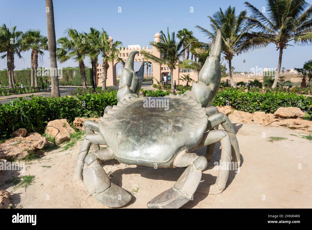 Sculpture de crabe à l'entrée de l'hôtel Rui Funana, Santa Maria, Sal, República de Cabo (Cap-Vert) Banque D'Images