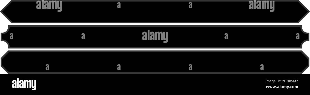 Enseigne, bannière, élément de forme de la plaque. Plaque rectangulaire, tableau vierge, espace vide pour votre message - illustration vectorielle stock, graphique clip-art Illustration de Vecteur