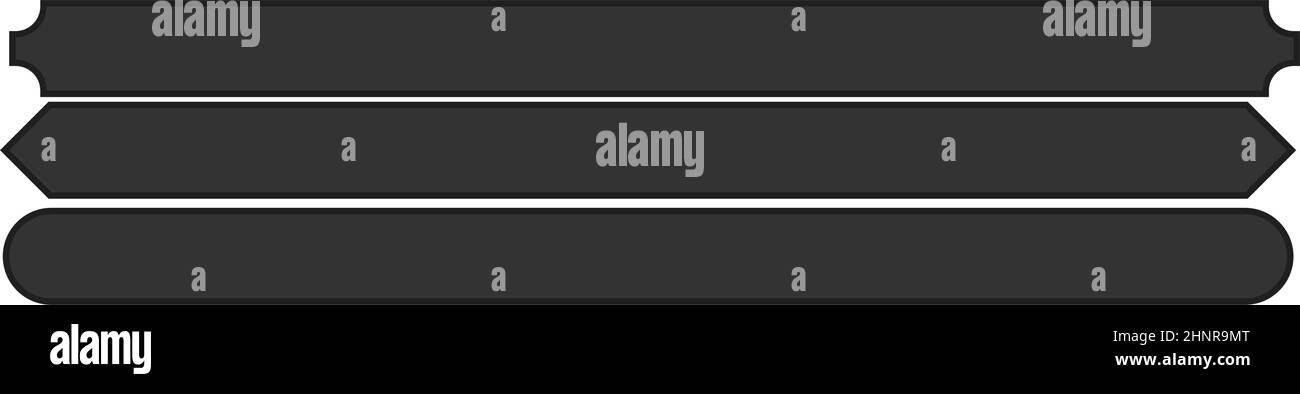 Enseigne, bannière, élément de forme de la plaque. Plaque rectangulaire, tableau vierge, espace vide pour votre message - illustration vectorielle stock, graphique clip-art Illustration de Vecteur