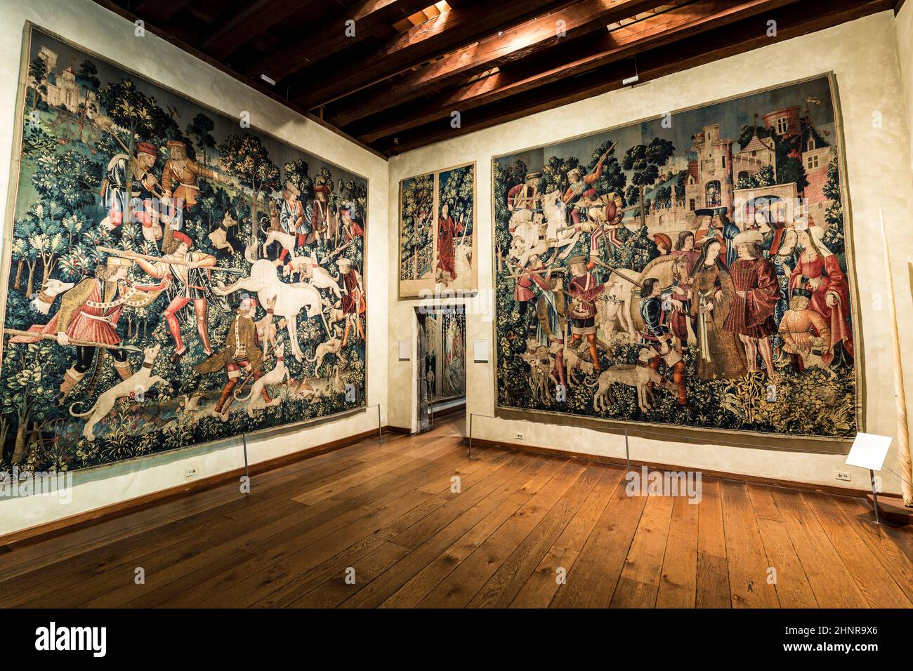Célèbres tapisseries licorne dans le musée Cloisters de New York Banque D'Images
