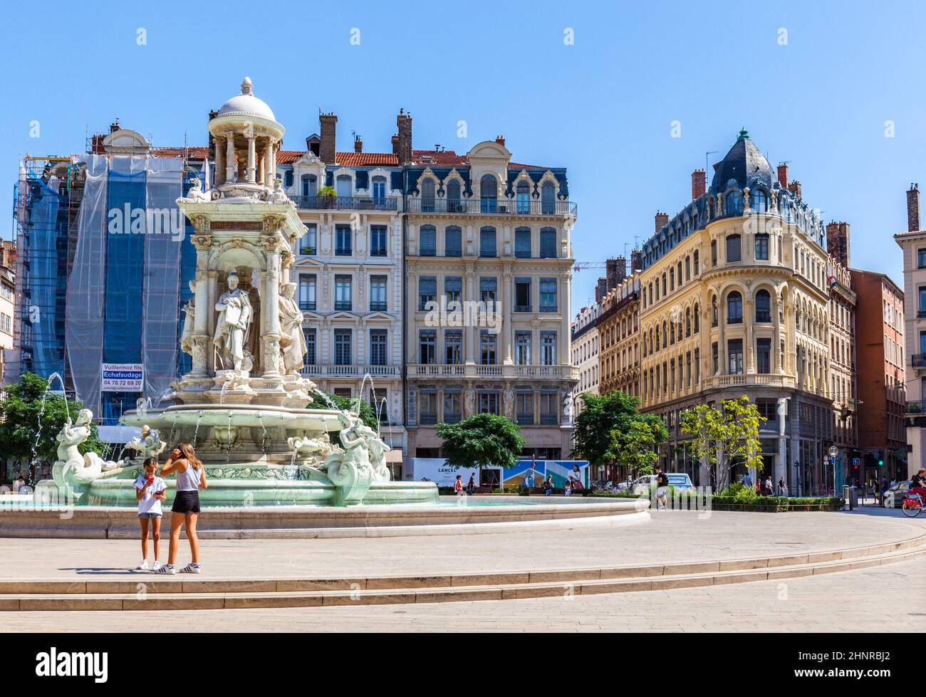 Fontaine à la place des Jacobins à Lyon, France Banque D'Images