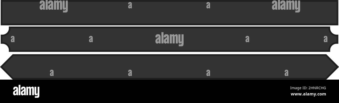 Enseigne, bannière, élément de forme de la plaque. Plaque rectangulaire, tableau vierge, espace vide pour votre message - illustration vectorielle stock, graphique clip-art Illustration de Vecteur