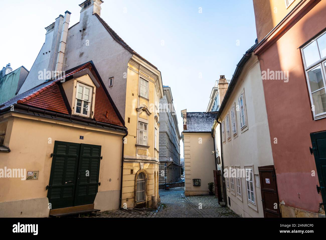 Vieilles maisons typiques de Vienne, dans le célèbre quartier de district Moelker Steig Banque D'Images