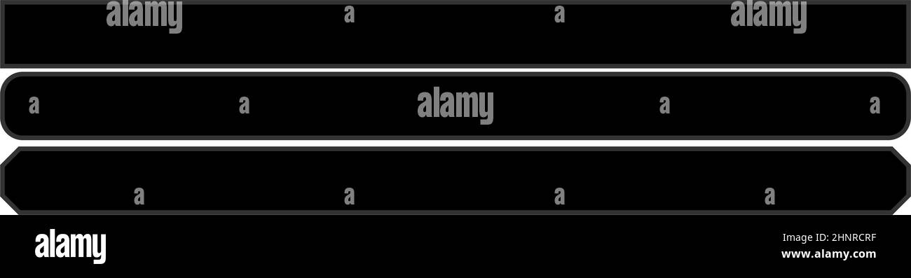 Enseigne, bannière, élément de forme de la plaque. Plaque rectangulaire, tableau vierge, espace vide pour votre message - illustration vectorielle stock, graphique clip-art Illustration de Vecteur