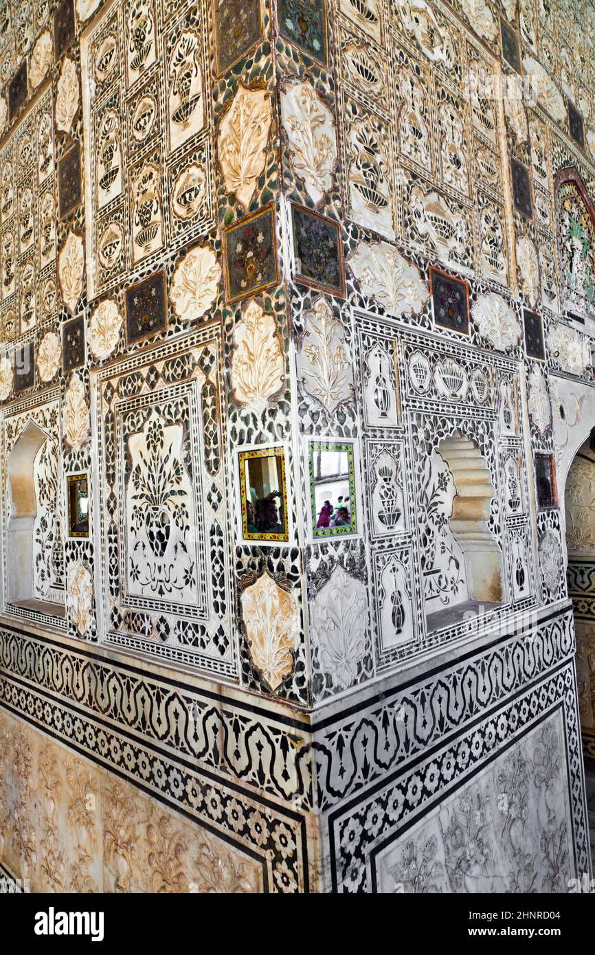 Intérieur du palais du fort Amber, Jaipur, Inde. Banque D'Images