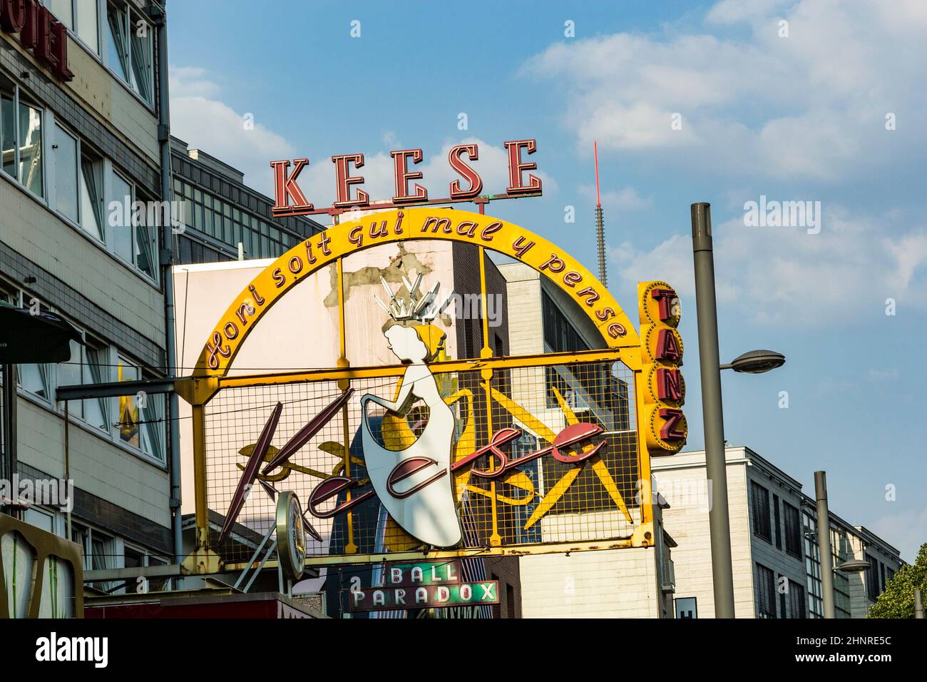 Célèbre panneau Cafe Keese au Reeperbahn à Hambourg Banque D'Images