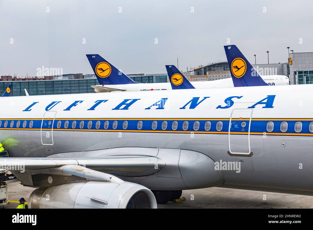 Lufthansas Airbus A321 a fait la belle décoration de 1950s Banque D'Images