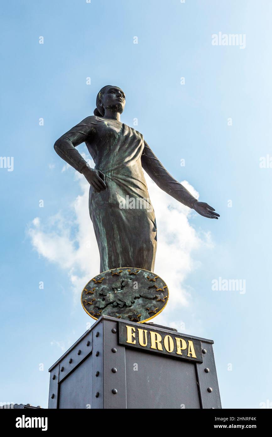 Statue d'Europa au pont Brooks de Hambourg Banque D'Images