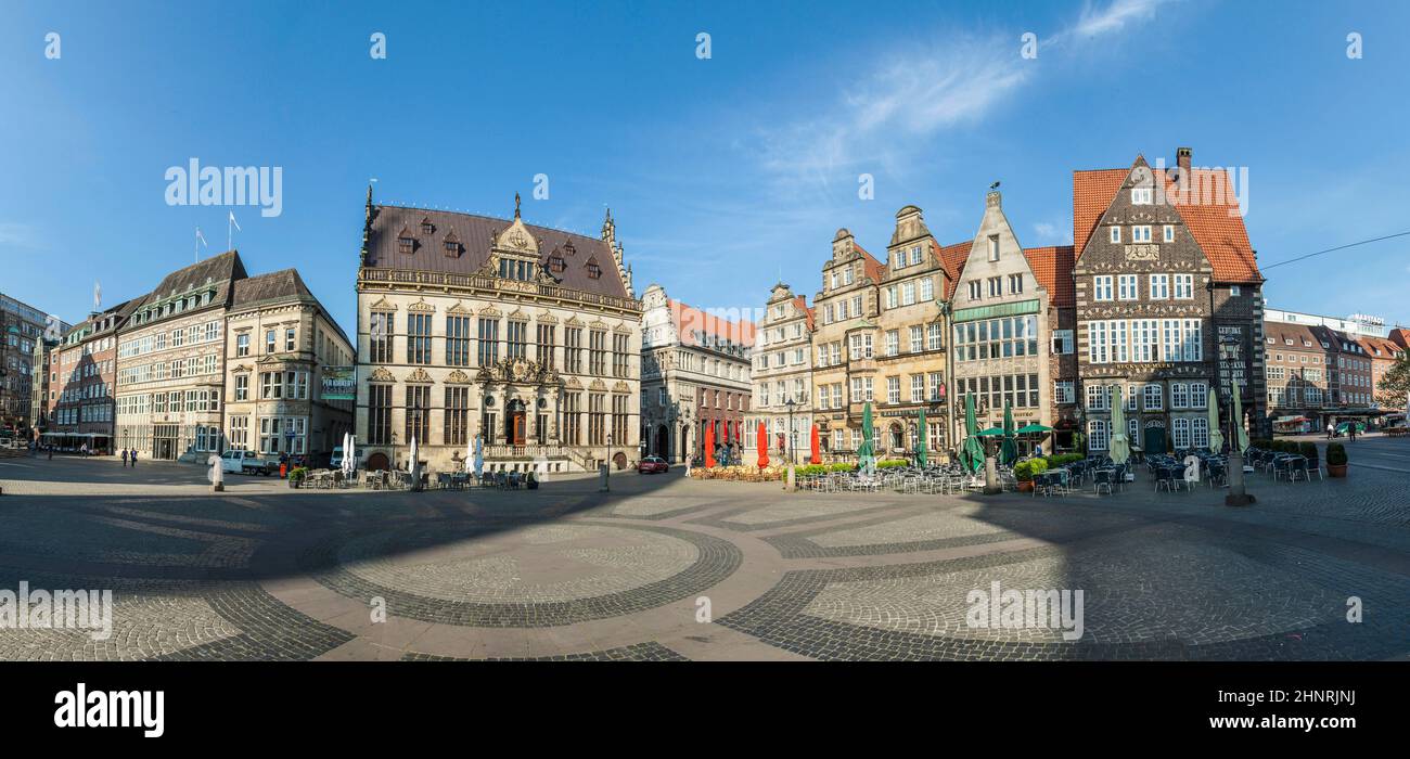 Façade du Schuetting, une ancienne maison de guilde à Brême Banque D'Images