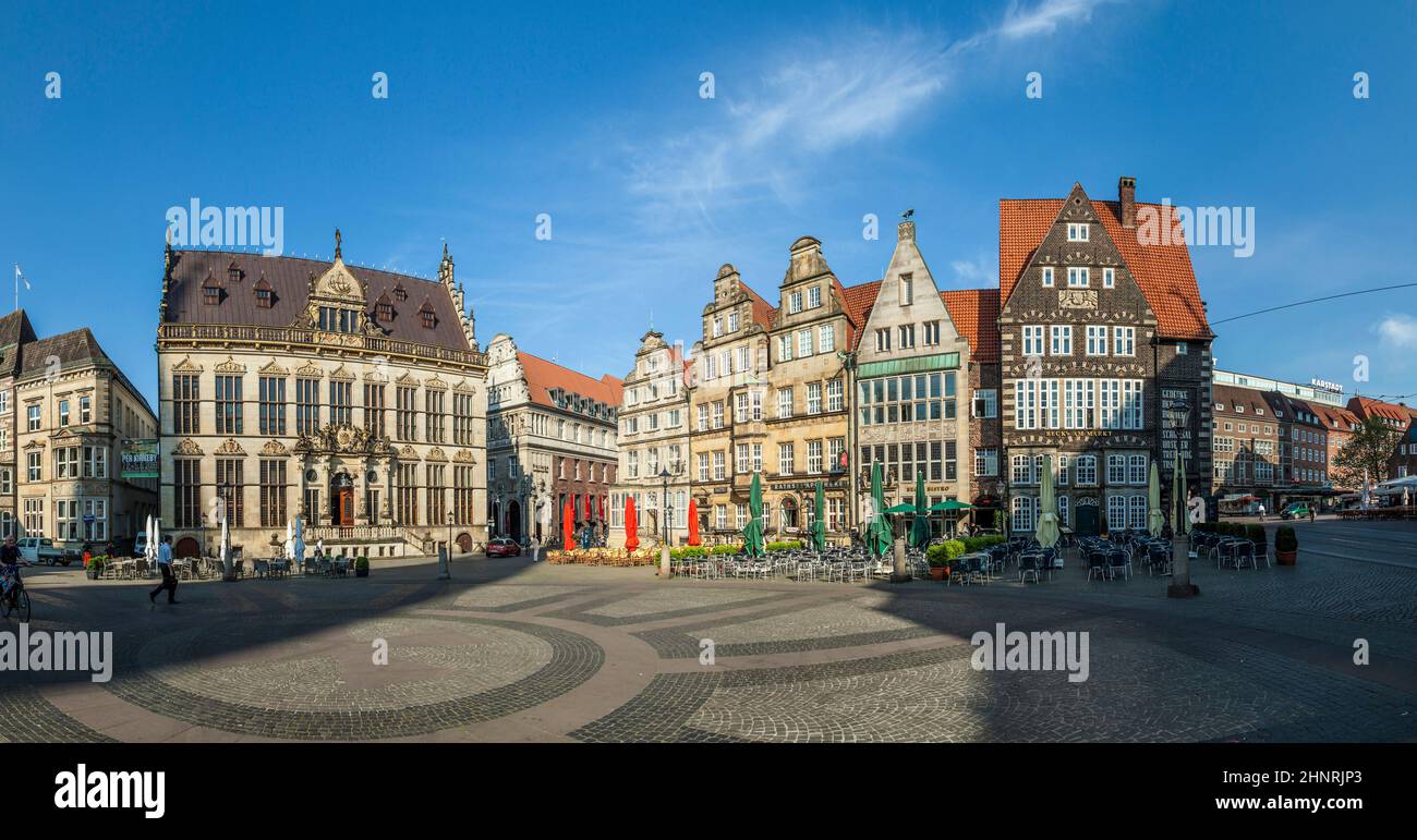 Façade du Schuetting, une ancienne maison de guilde à Brême Banque D'Images