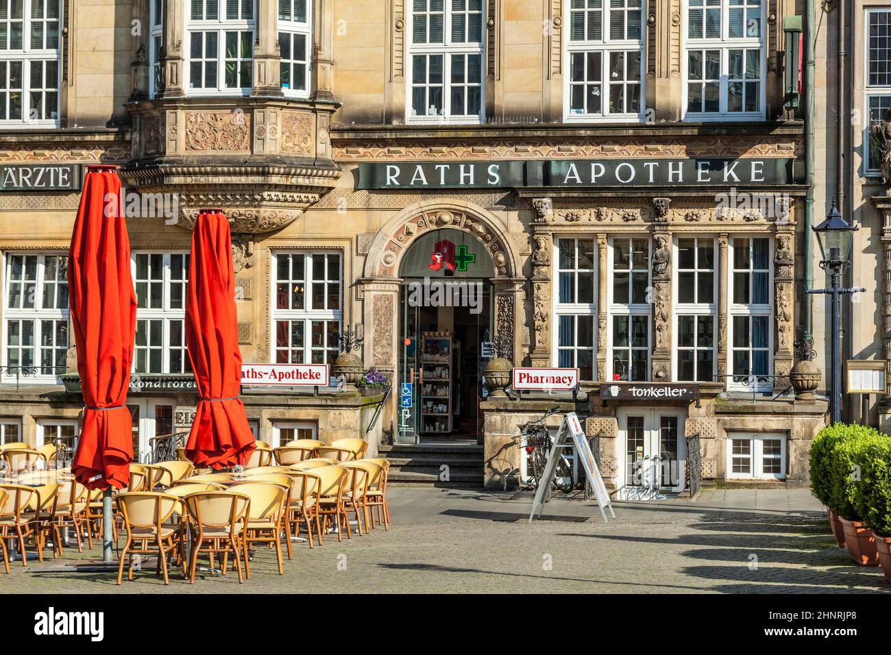Façade de vieille maisons de guilde sur la place du marché de Brême Banque D'Images
