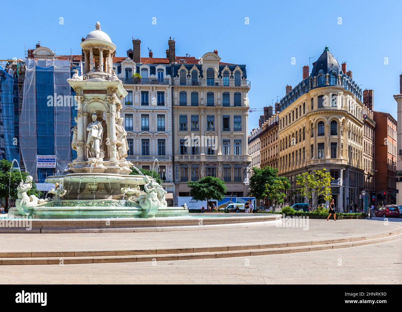 Fontaine à la place des Jacobins à Lyon, France Banque D'Images