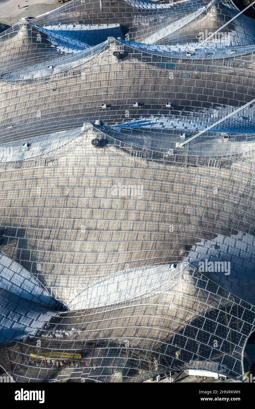 Toit du stade de l'Olympiapark Banque D'Images