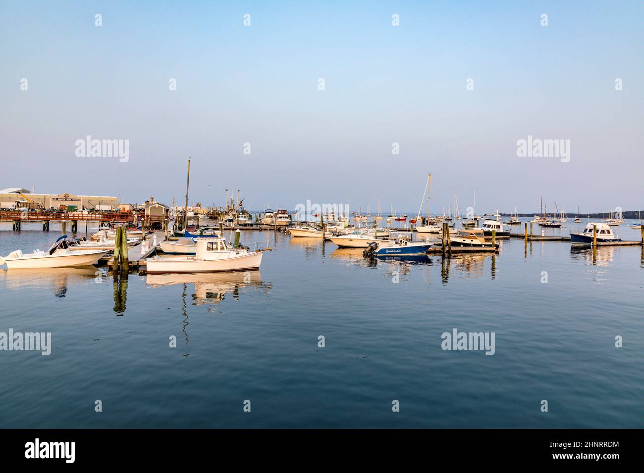 port de rockland, Maine avec bateaux à voile Banque D'Images
