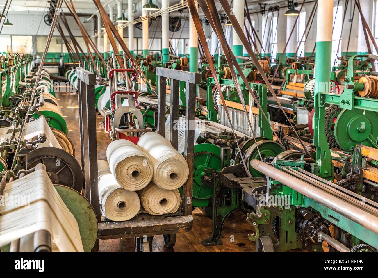 Visite du musée de l'industrie des moulins à coton Boott à Lowell, Etats-Unis Banque D'Images
