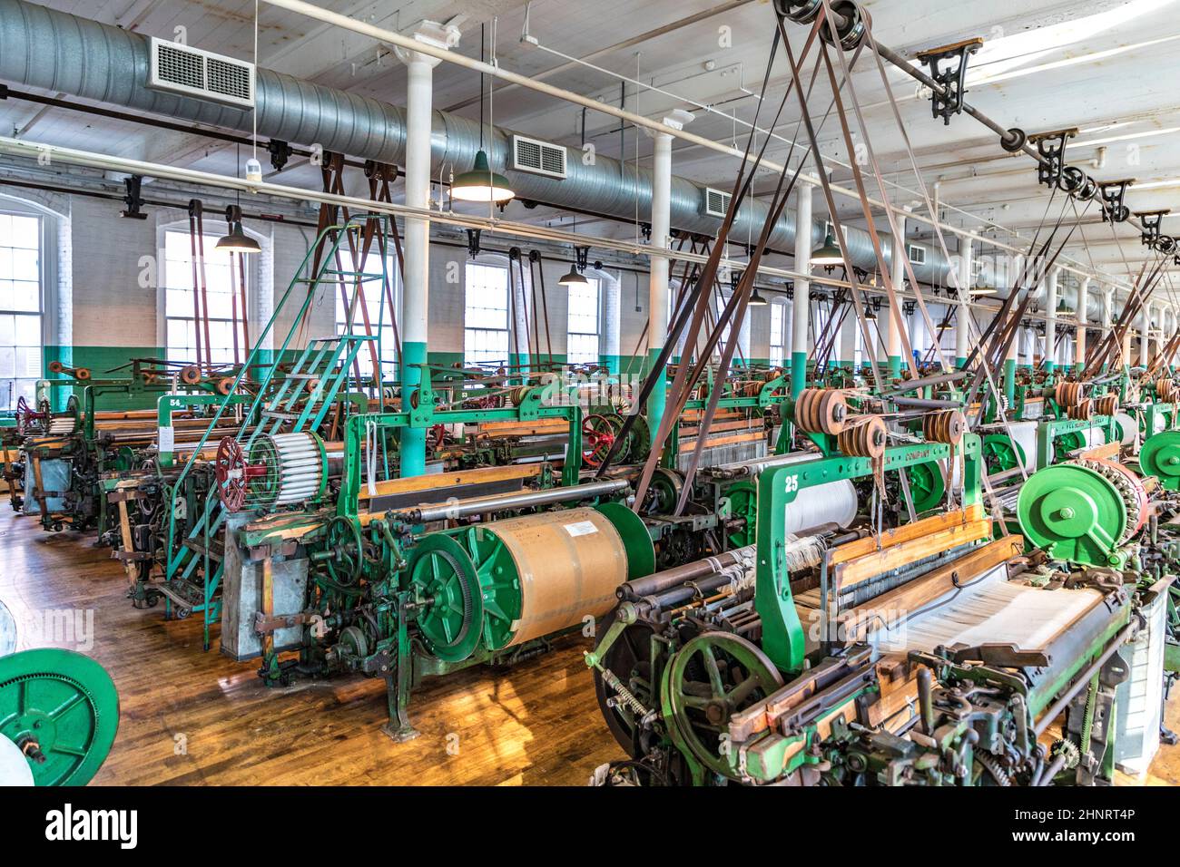 Visite du musée de l'industrie des moulins à coton Boott à Lowell, Etats-Unis Banque D'Images