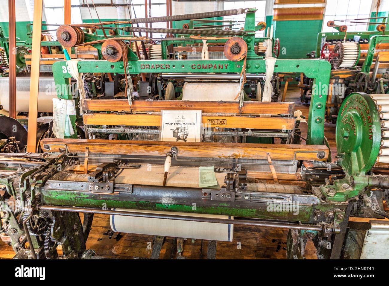 Visite du musée de l'industrie des moulins à coton Boott à Lowell, Etats-Unis Banque D'Images