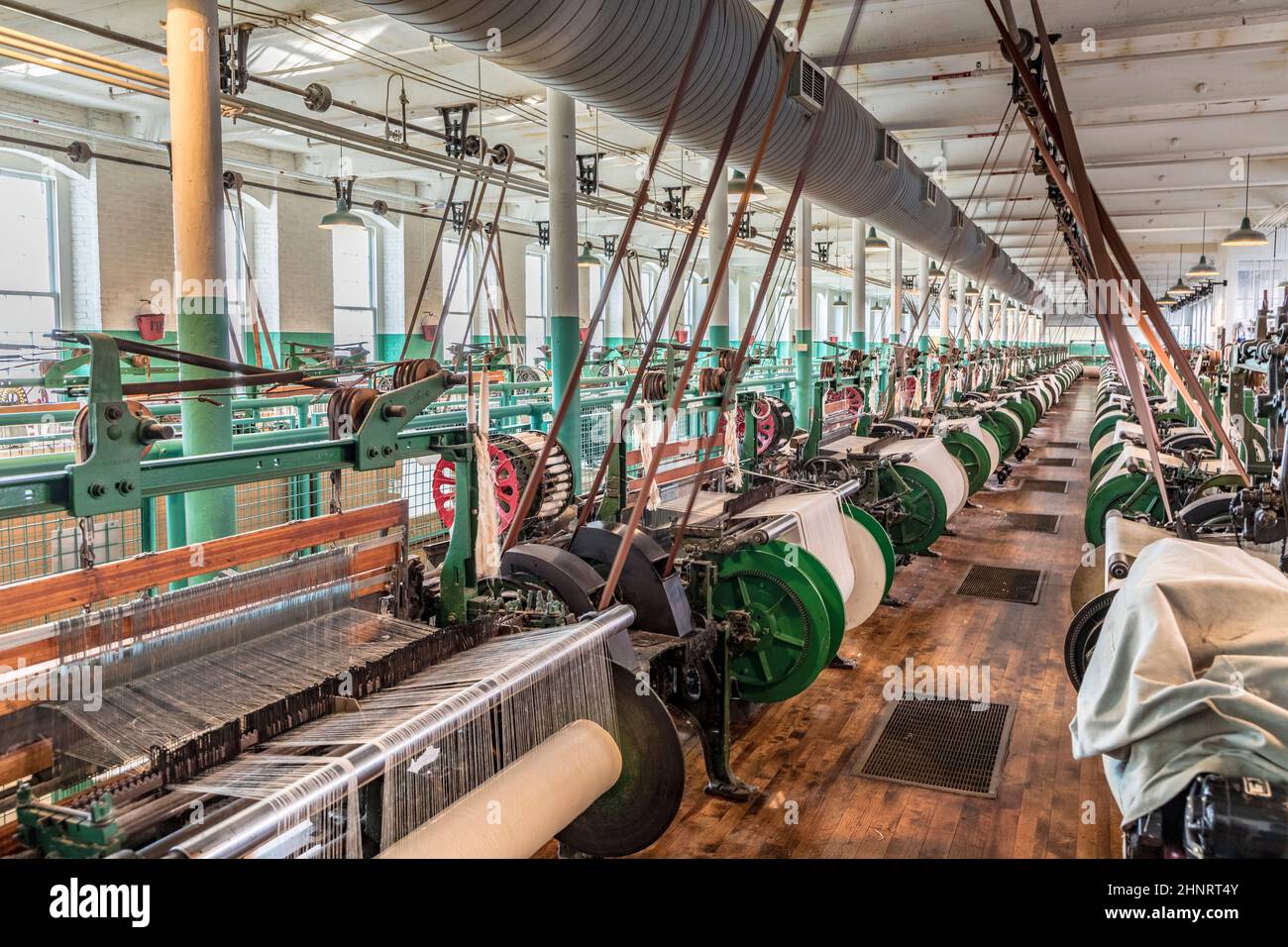 Visite du musée de l'industrie des moulins à coton Boott à Lowell, Etats-Unis Banque D'Images