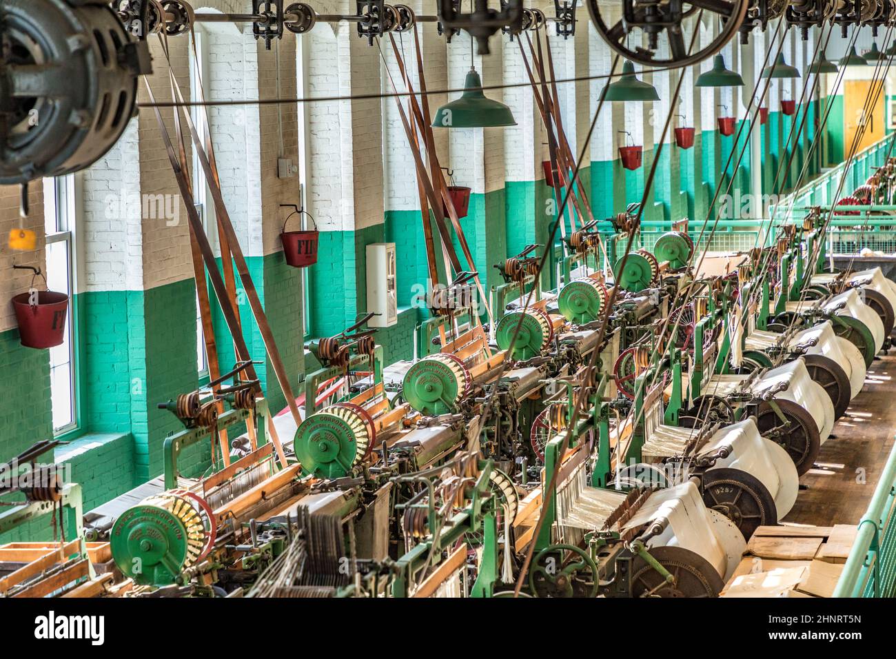 Visite du musée de l'industrie des moulins à coton Boott à Lowell, Etats-Unis Banque D'Images