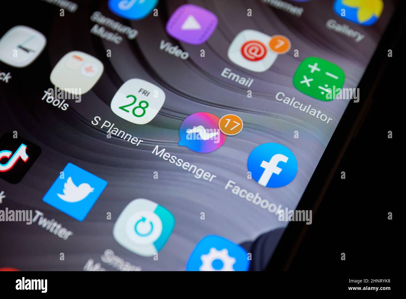 Notifications de messages non lus sur Facebook Messenger Banque D'Images