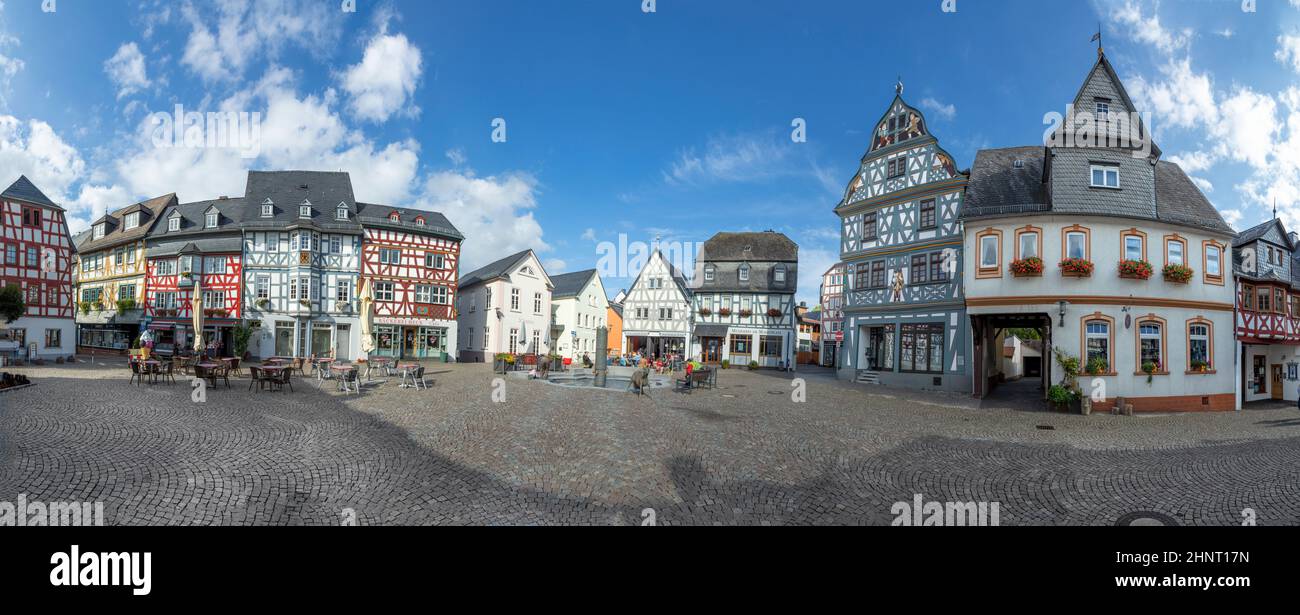 panorama de la place historique du marché à Bad Camberg Banque D'Images