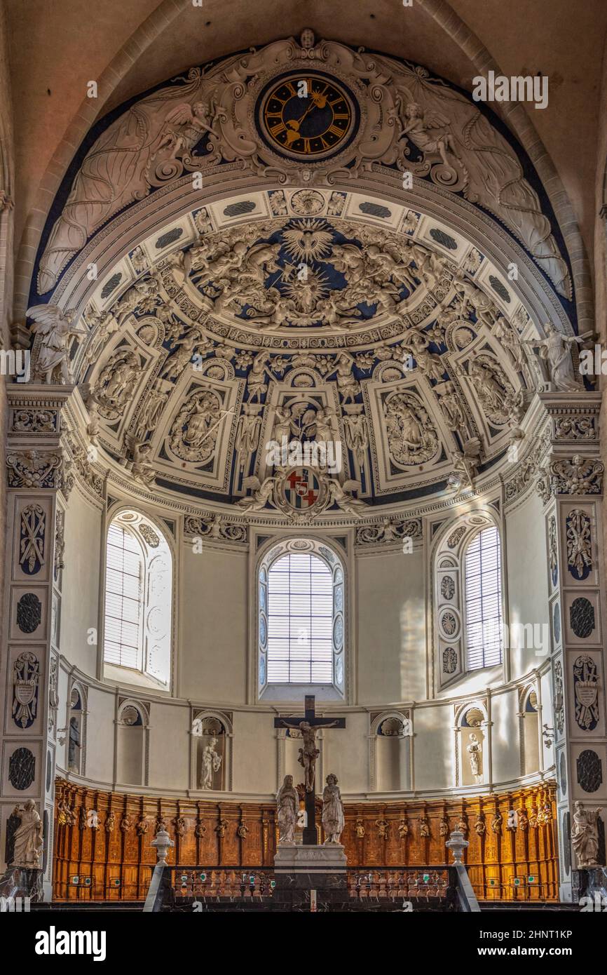 Les monuments romains, la cathédrale Saint-Pierre (Trèves Dom) et l'église notre-Dame, site classé au patrimoine mondial de l'UNESCO Banque D'Images