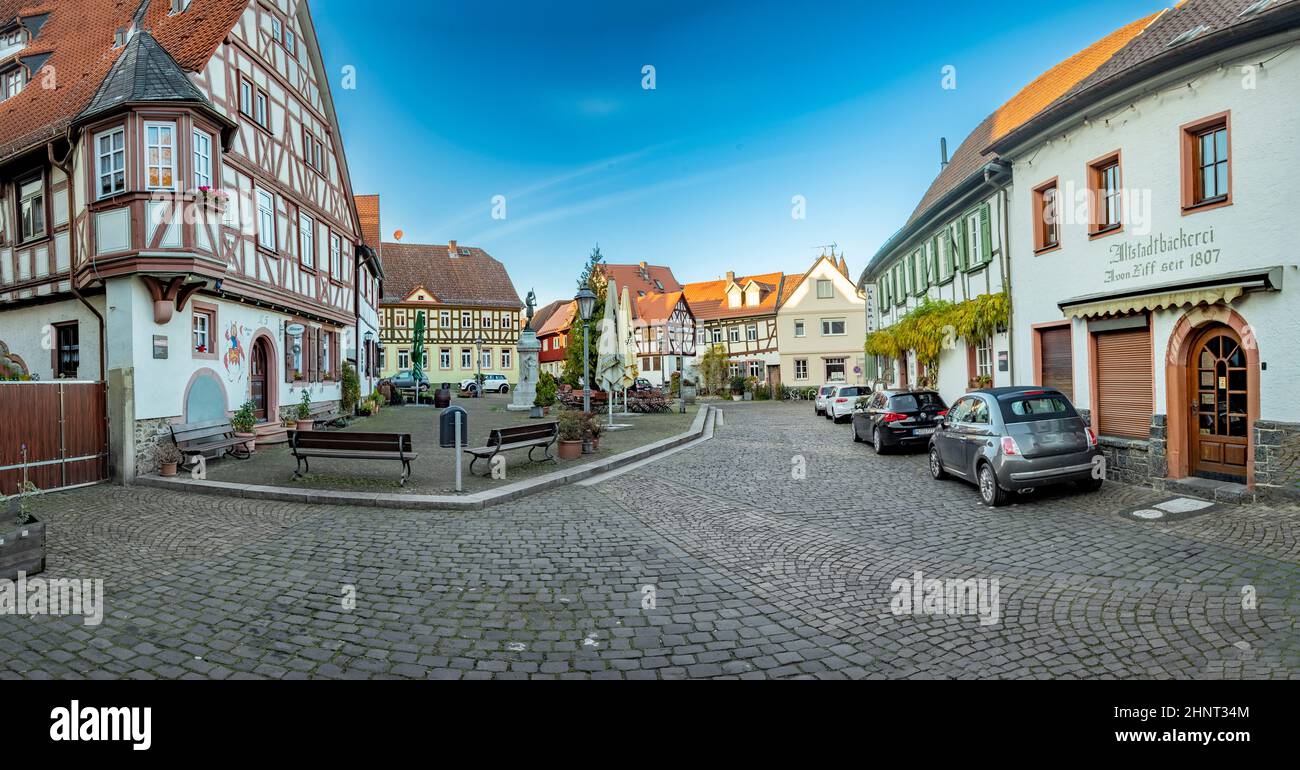 Place du marché dans la vieille ville de Steinheim, Allemagne Banque D'Images