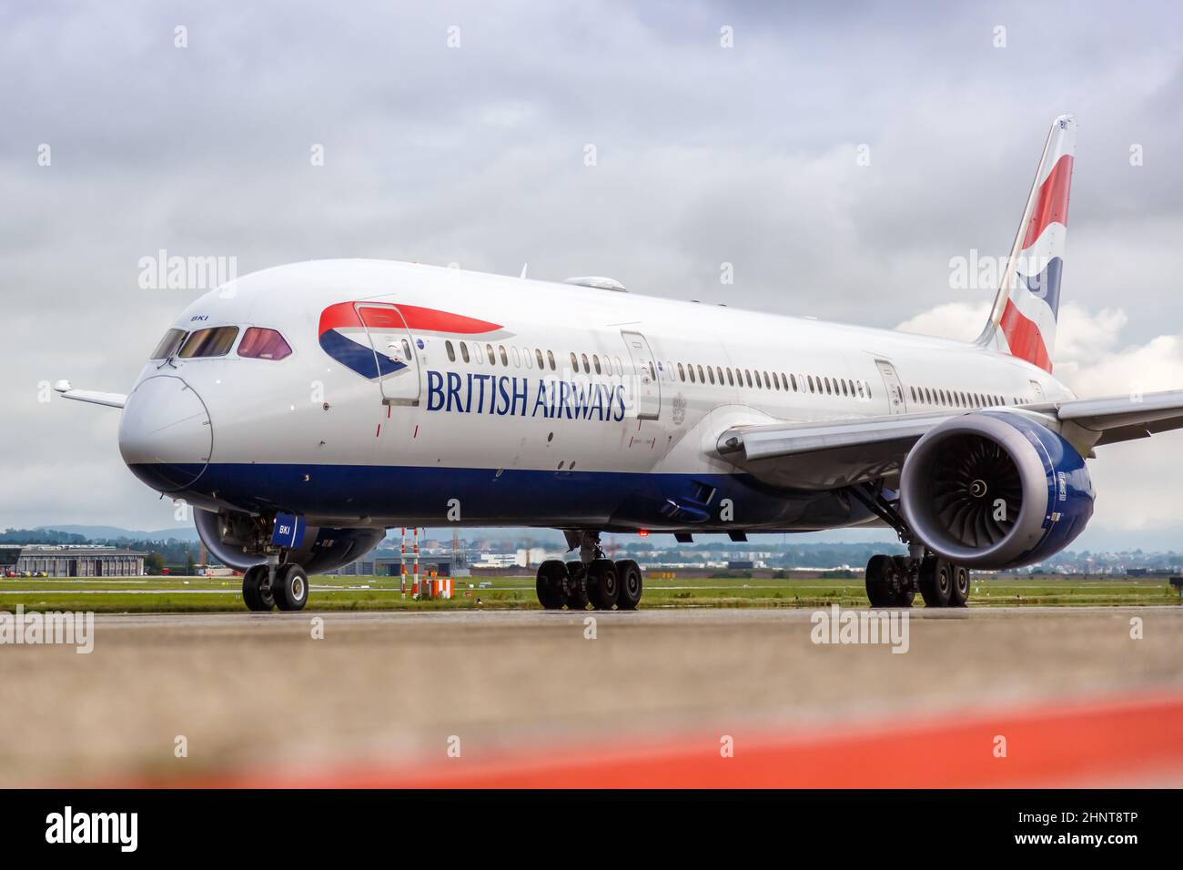 British Airways Boeing 787-9 Dreamliner avion Stuttgart aéroport en Allemagne Banque D'Images