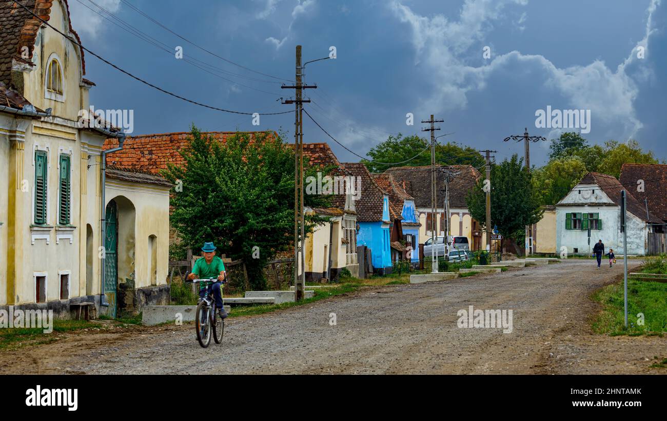 Les maisons de ferme du village de Viscri en Roumanie Banque D'Images