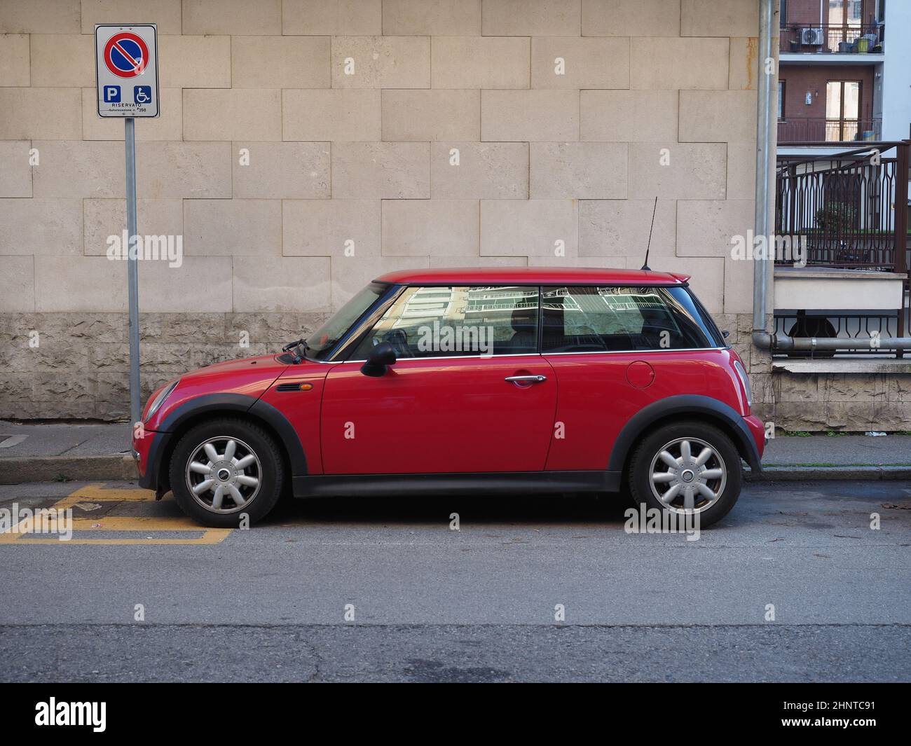 Mini Cooper rouge voiture Banque D'Images