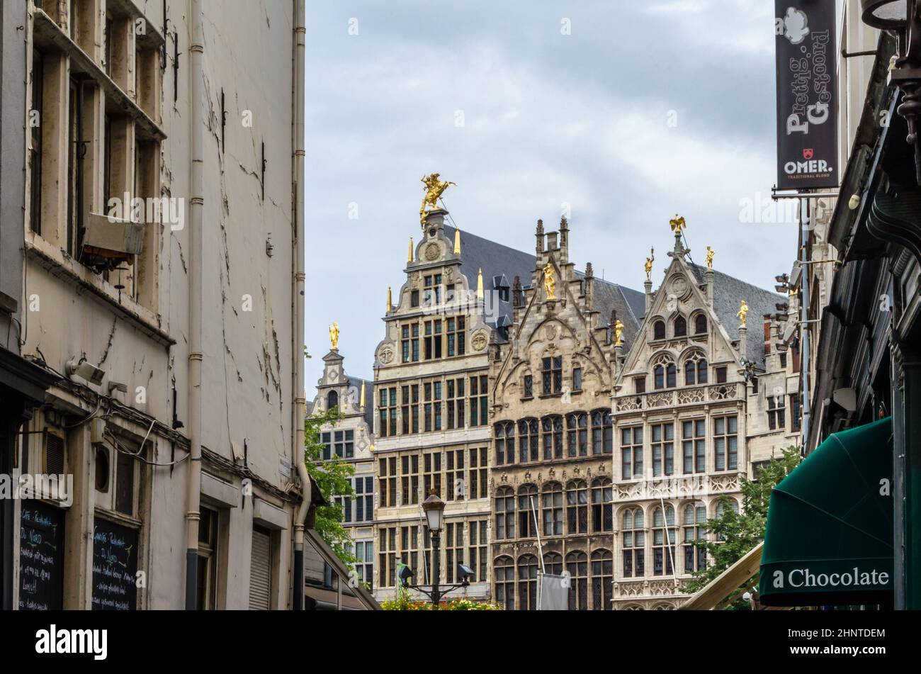 ANVERS, BELGIQUE - 22 AOÛT 2013 : paysage urbain, architecture dans la ville d'Anvers, Flandre, Belgique Banque D'Images