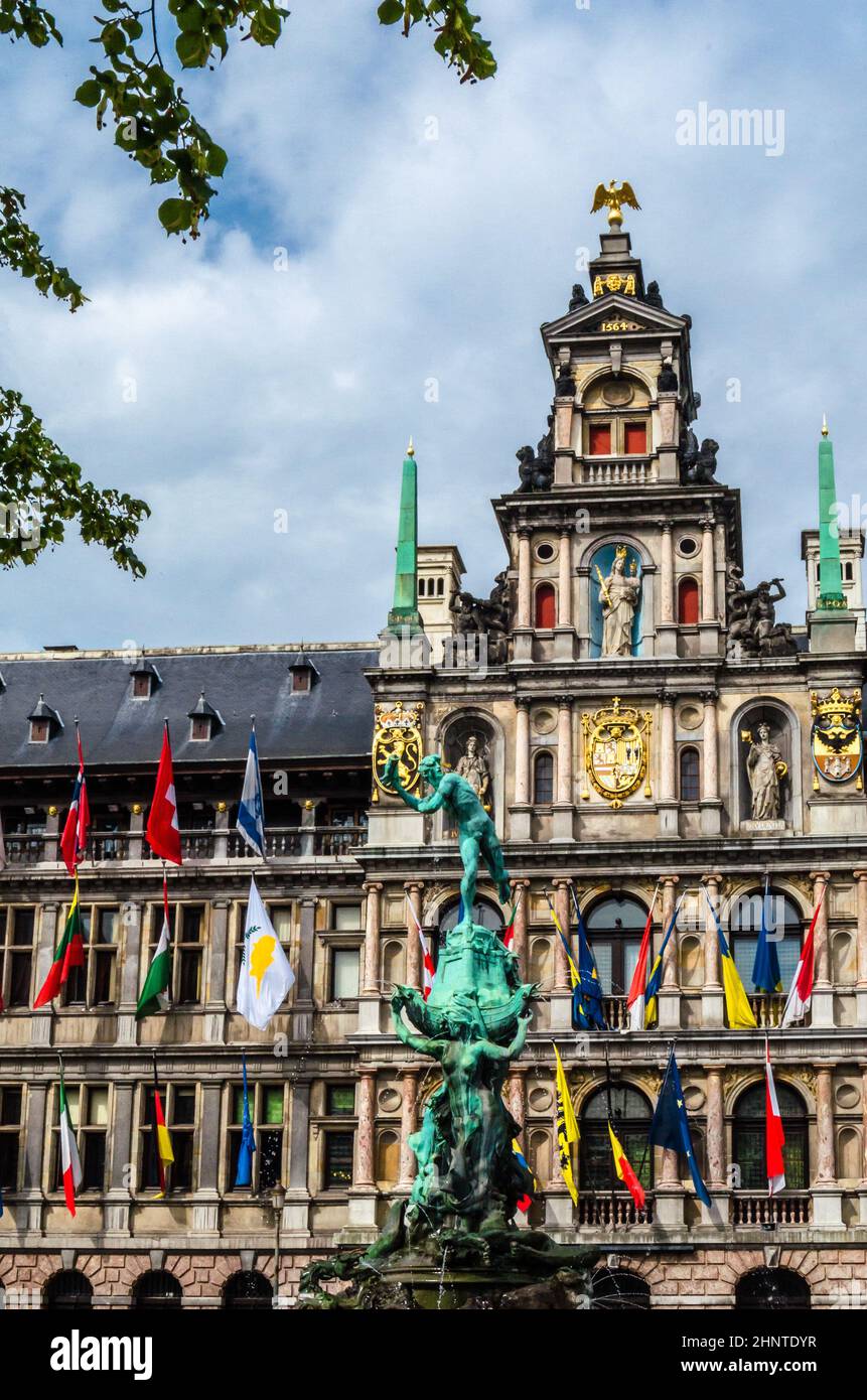 Place principale à Anvers, Flandre, Belgique Banque D'Images