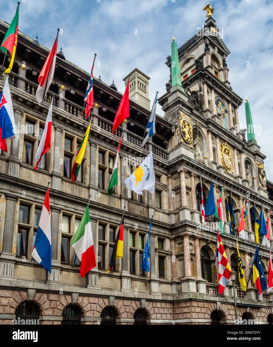 Place principale à Anvers, Flandre, Belgique Banque D'Images