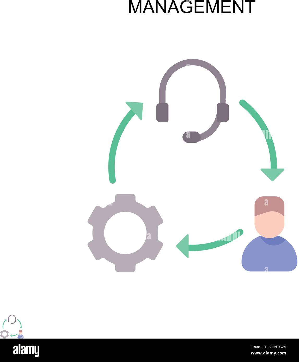 Icône de vecteur simple de gestion.Modèle de conception de symbole d'illustration pour élément d'interface utilisateur Web mobile. Illustration de Vecteur