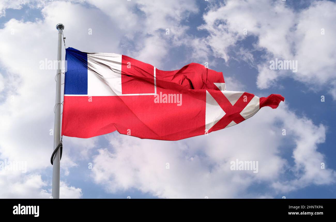 3D-Illustration d'un drapeau Wallis-et-Futuna - drapeau de tissu d'ondulation réaliste. Banque D'Images