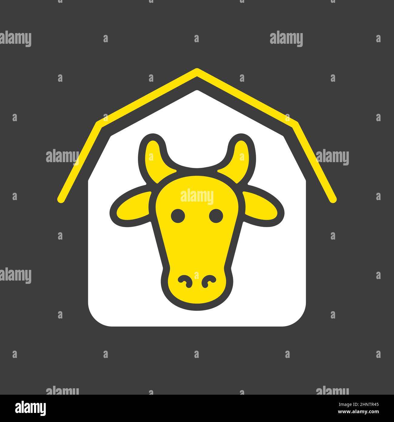 Icône de glyphe de Cowshed. Signe animal de ferme. Symbole graphique pour la conception de votre site Web, votre logo, votre application, votre interface utilisateur. Illustration vectorielle Banque D'Images