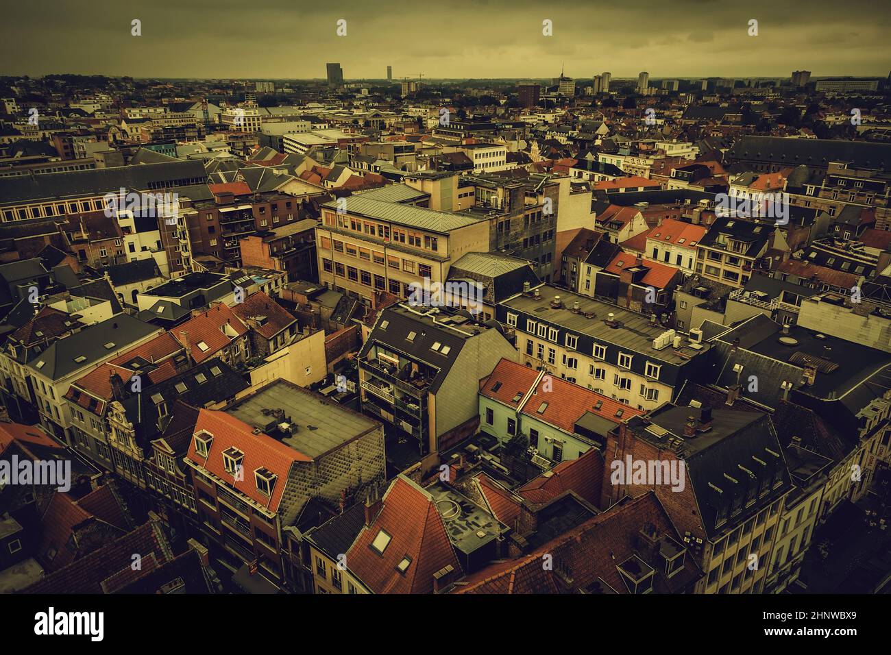 Vue de Gand à partir de la hauteur, détail de la Belgique, du tourisme Banque D'Images