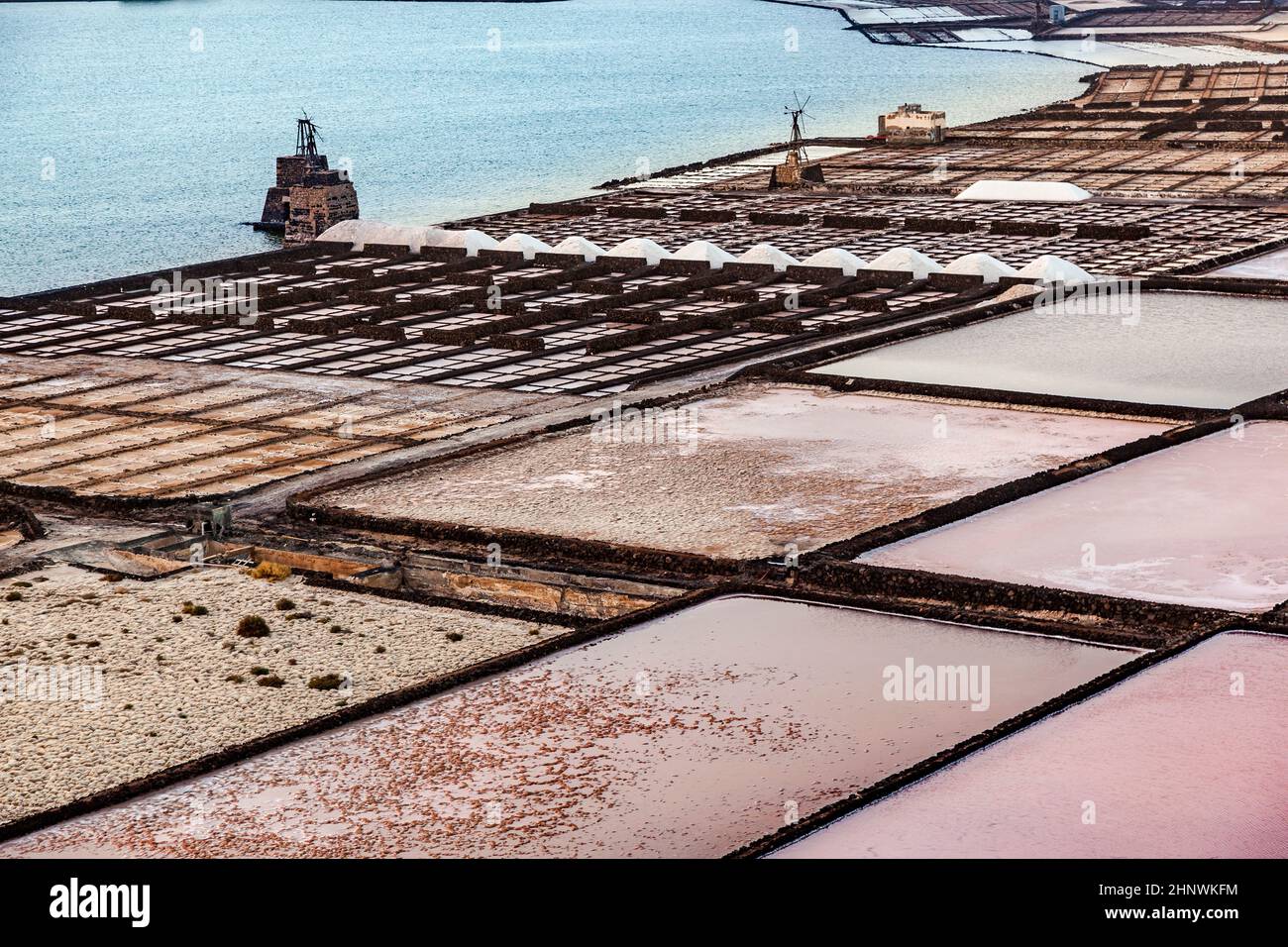 Détail de bassin de sel à Salinas de Janubio, Lanzarote Banque D'Images