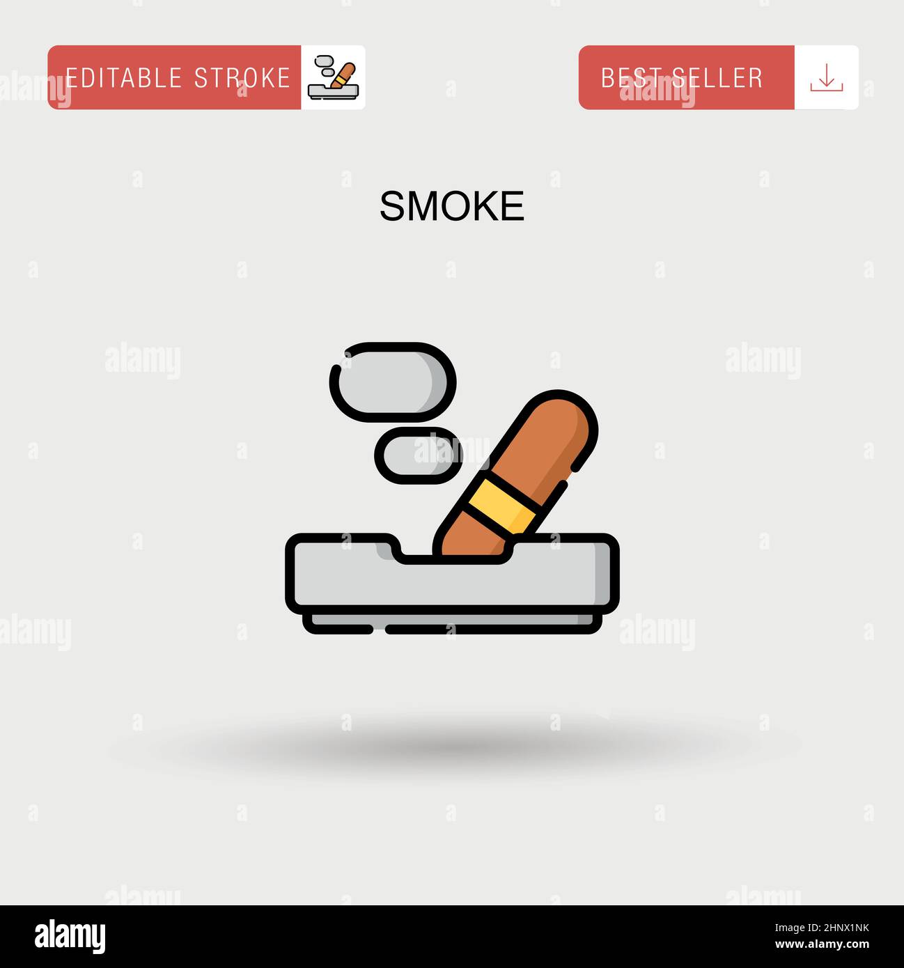 Icône de vecteur simple de fumée. Illustration de Vecteur