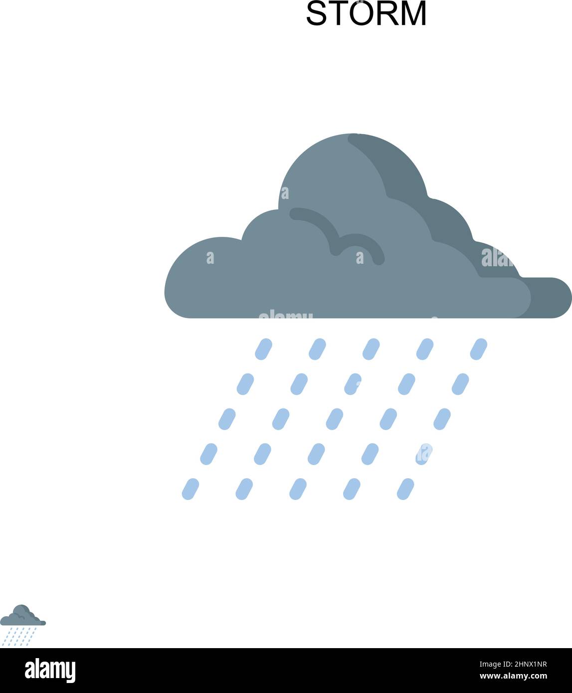 Icône vecteur simple Storm.Modèle de conception de symbole d'illustration pour élément d'interface utilisateur Web mobile. Illustration de Vecteur