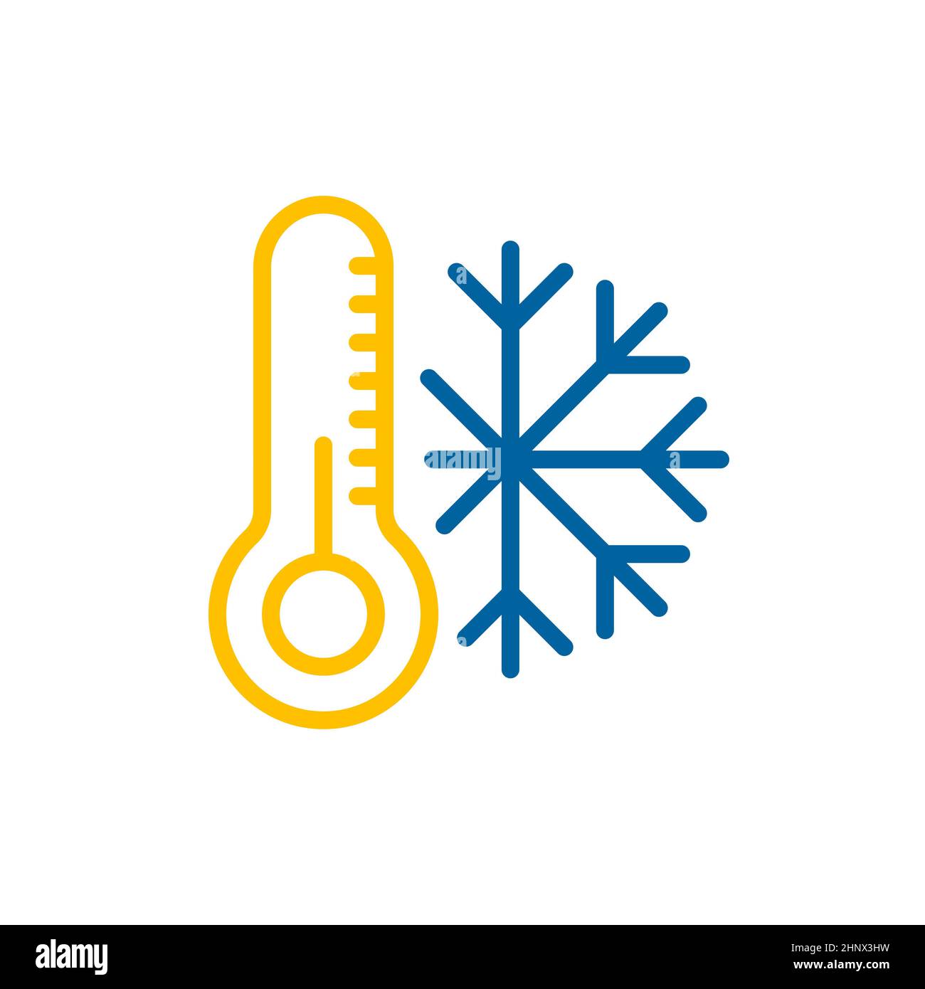 Icône isolée du thermomètre et du vecteur de flocon de neige.Thermomètre froid.Panneau hiver.Symbole graphique pour le site Web et les applications de voyage et de tourisme, design, logo, application Banque D'Images