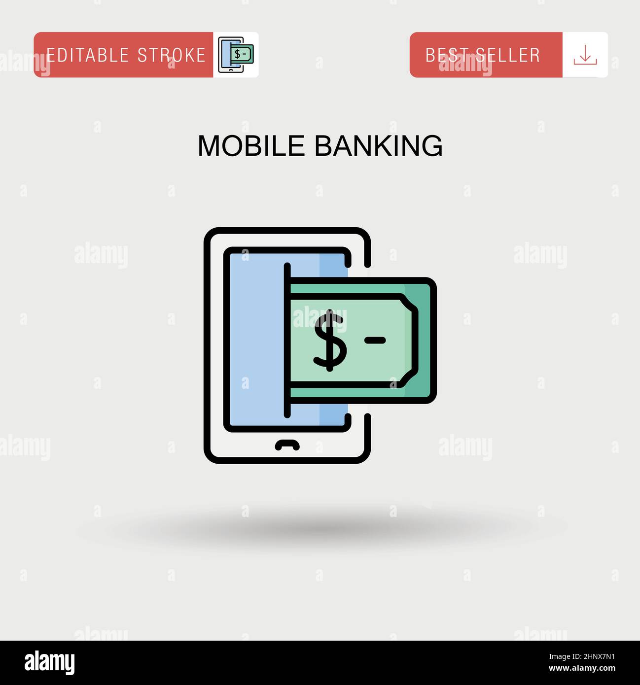 Icône de vecteur simple de banque mobile. Illustration de Vecteur