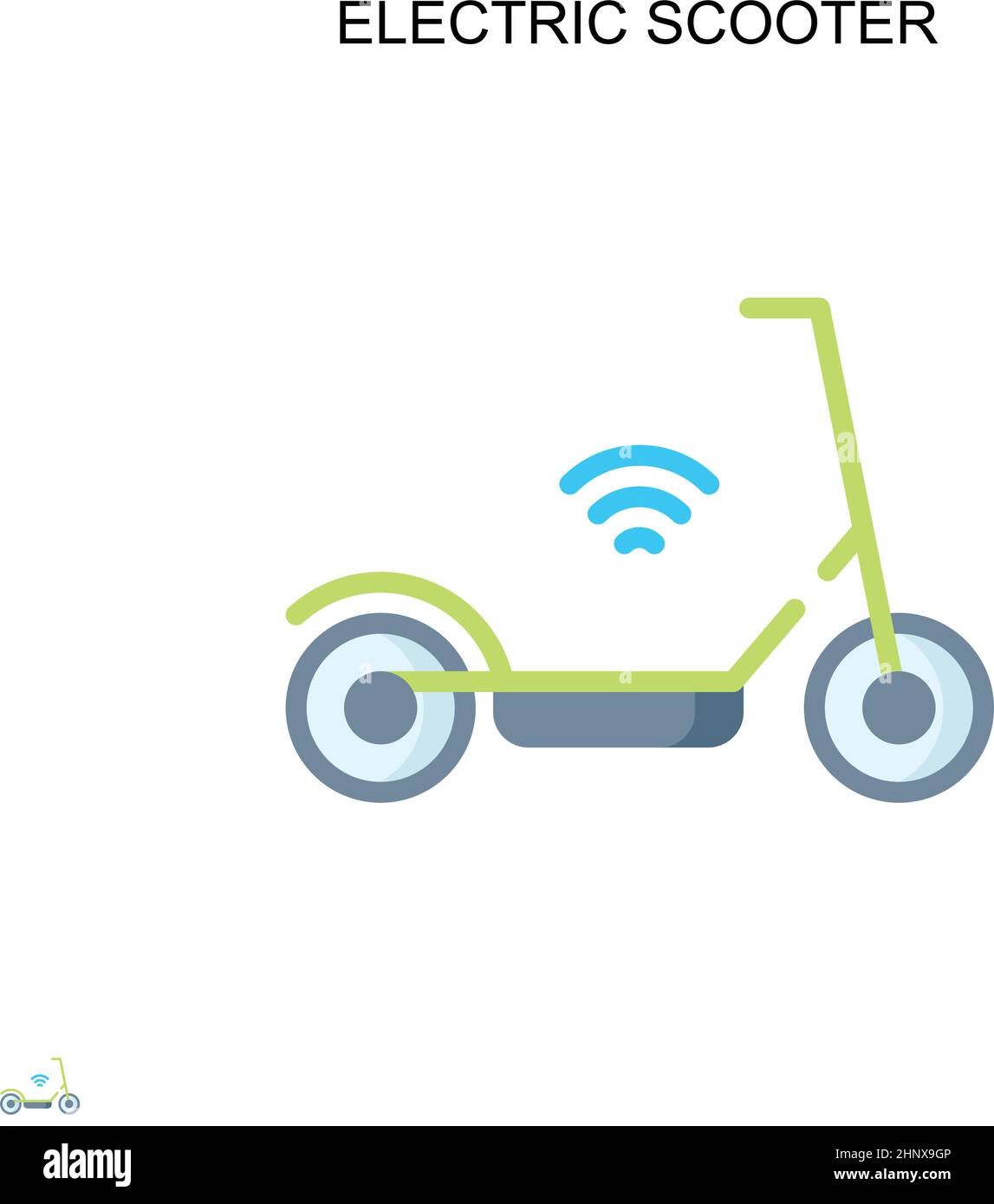 Icône de vecteur simple de scooter électrique. Modèle de conception de symbole d'illustration pour élément d'interface utilisateur Web mobile. Illustration de Vecteur