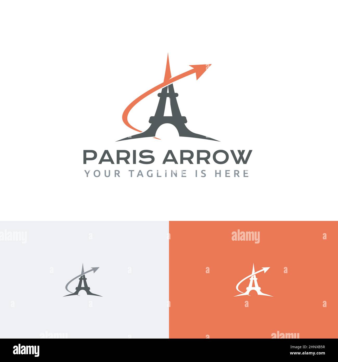 Paris City Eiffel Tour Travel Holiday Holiday Flight Agency logo Illustration de Vecteur