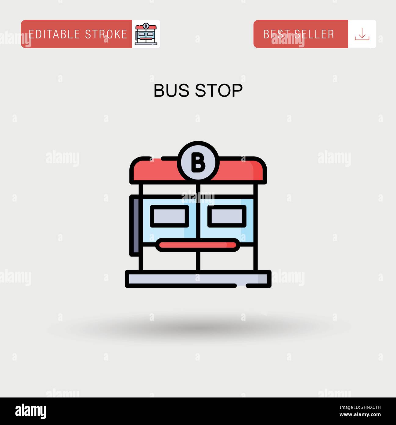 Icône de vecteur simple d'arrêt de bus. Illustration de Vecteur